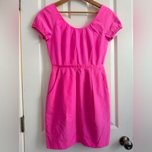 J. Crew Dress in Vibrant Pink, With Pockets